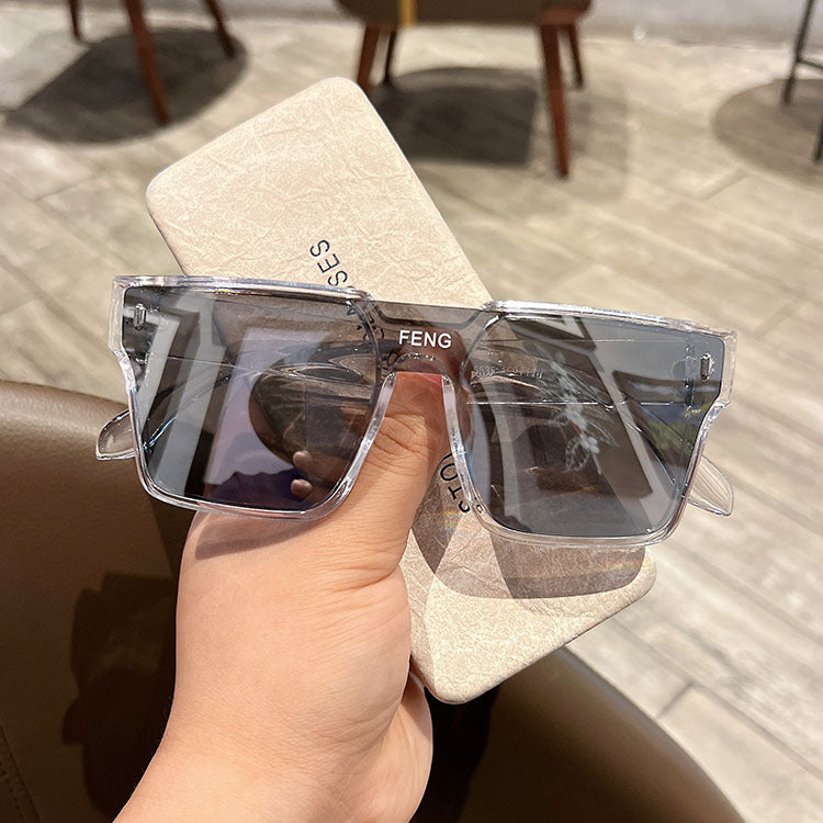 Wholesale High-end Retro Large Frame Integrated Lens UV Resistant Sunglasses